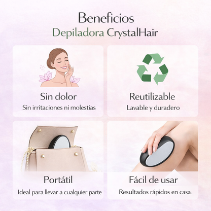 Depiladora CrystalHair sin dolor, reutilizable, portátil y fácil de usar para depilación corporal