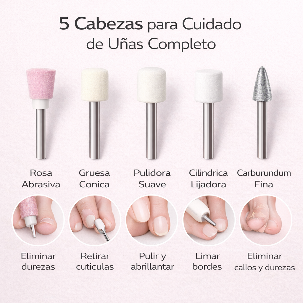 cabezales intercambiables para lima de uñas eléctrica para pulir cortar y dar forma a las uñas