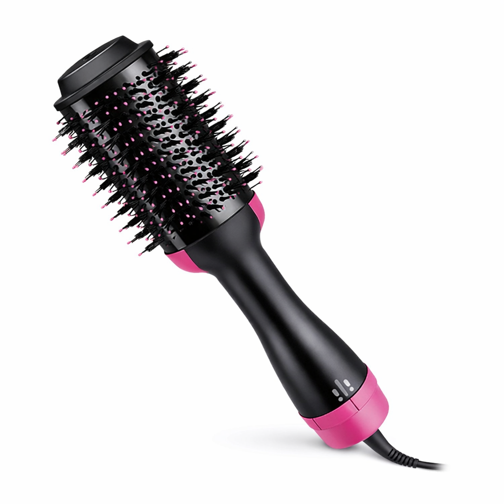 cepillo secador y voluminizador rosa de aire caliente para secar y dar volumen al cabello