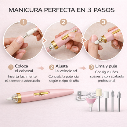 cómo usar una lima de uñas eléctrica en tres pasos para manicura profesional en casa