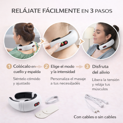 guía paso a paso para usar el masajeador de cuello eléctrico y relajar músculos cervicales