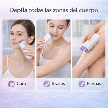 Depiladora corporal eléctrica diseñada para eliminar vello en cara, brazos y piernas de forma rápida y segura