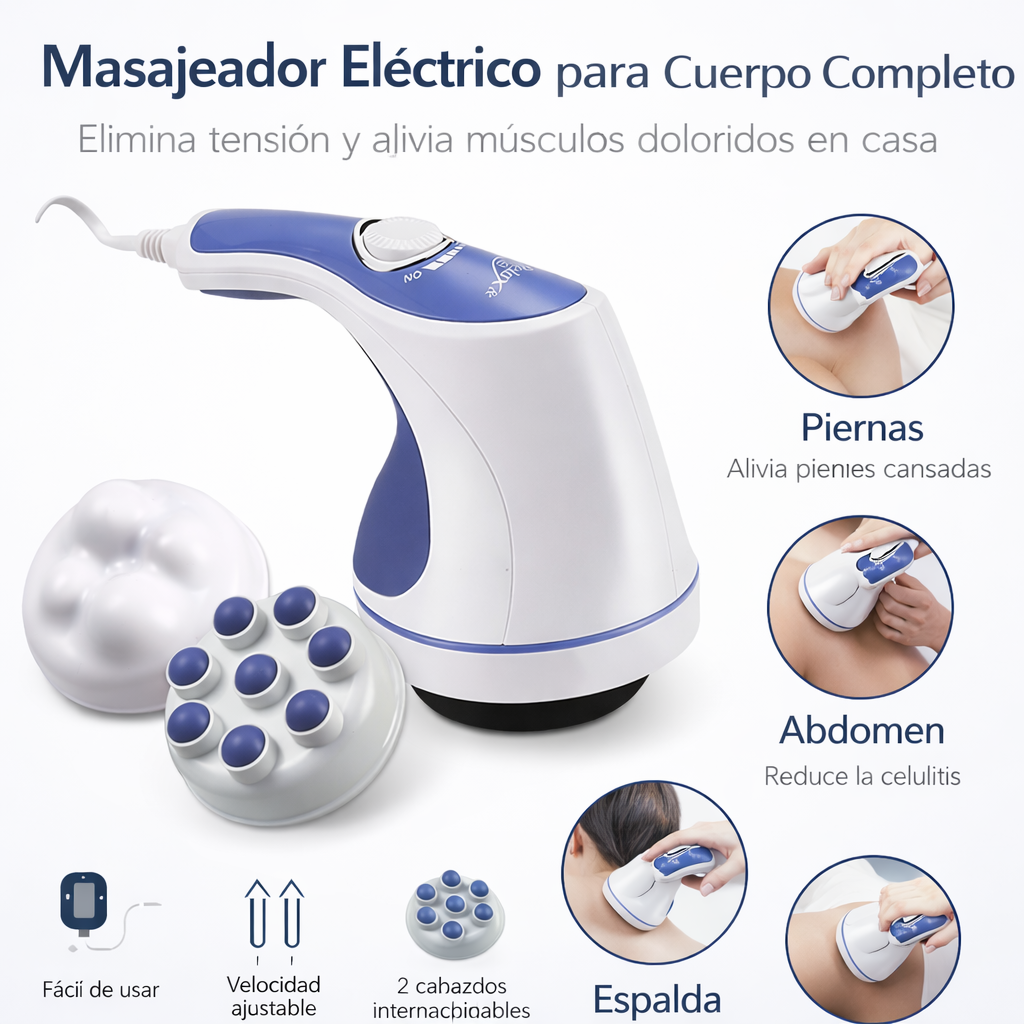 masajeador corporal eléctrico anticelulítico para abdomen piernas brazos y espalda
