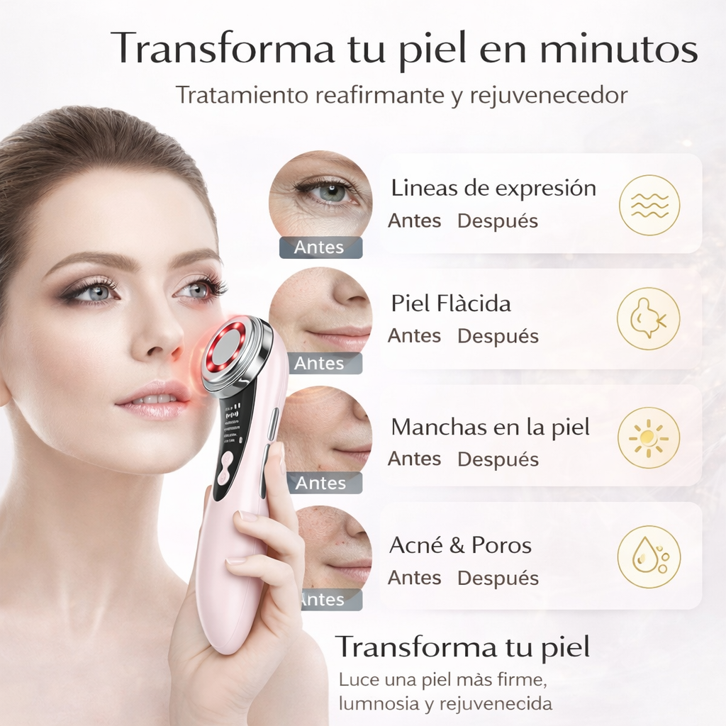Masajeador Facial con Luz LED