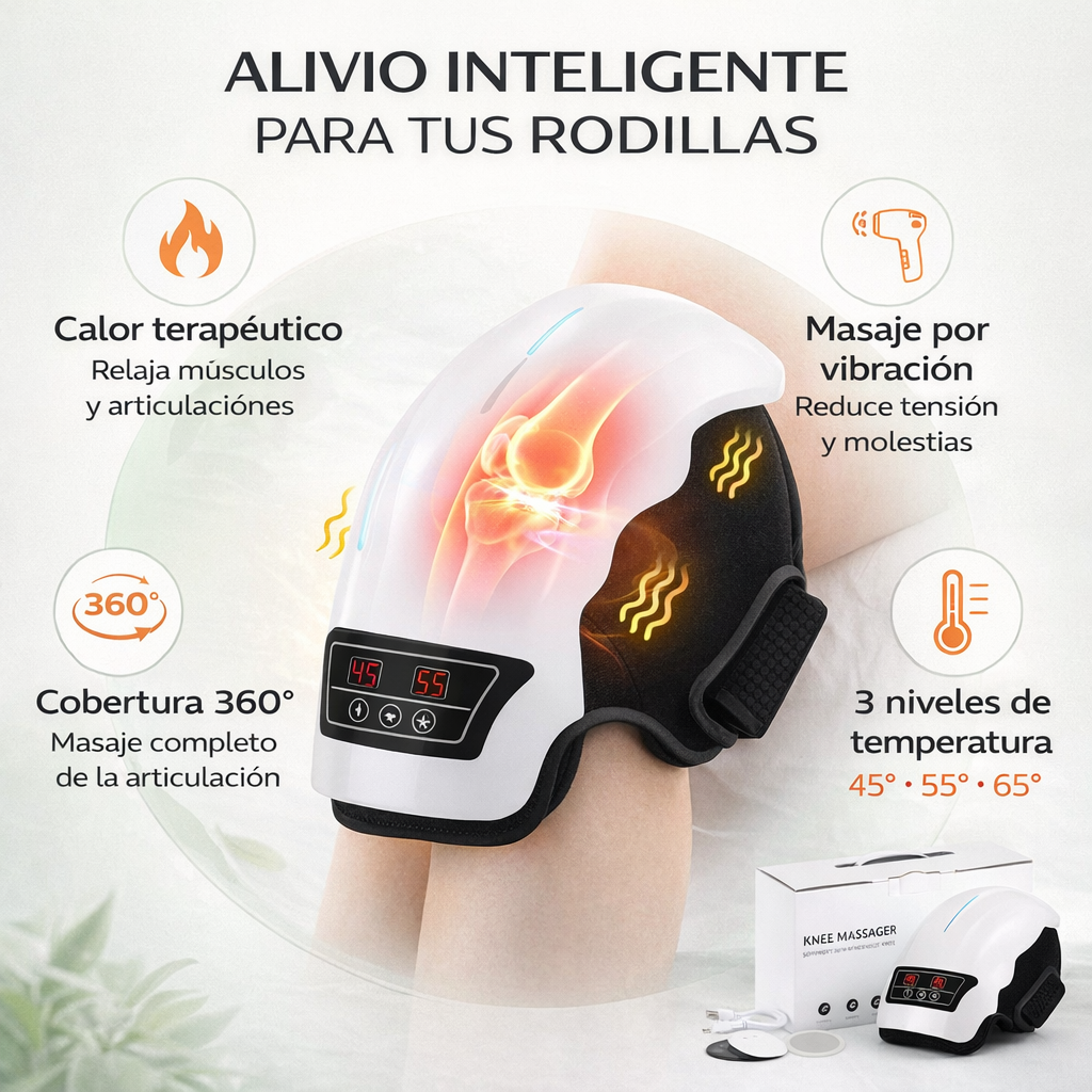 masajeador de rodillas con terapia de calor vibración e infrarrojos para aliviar molestias
