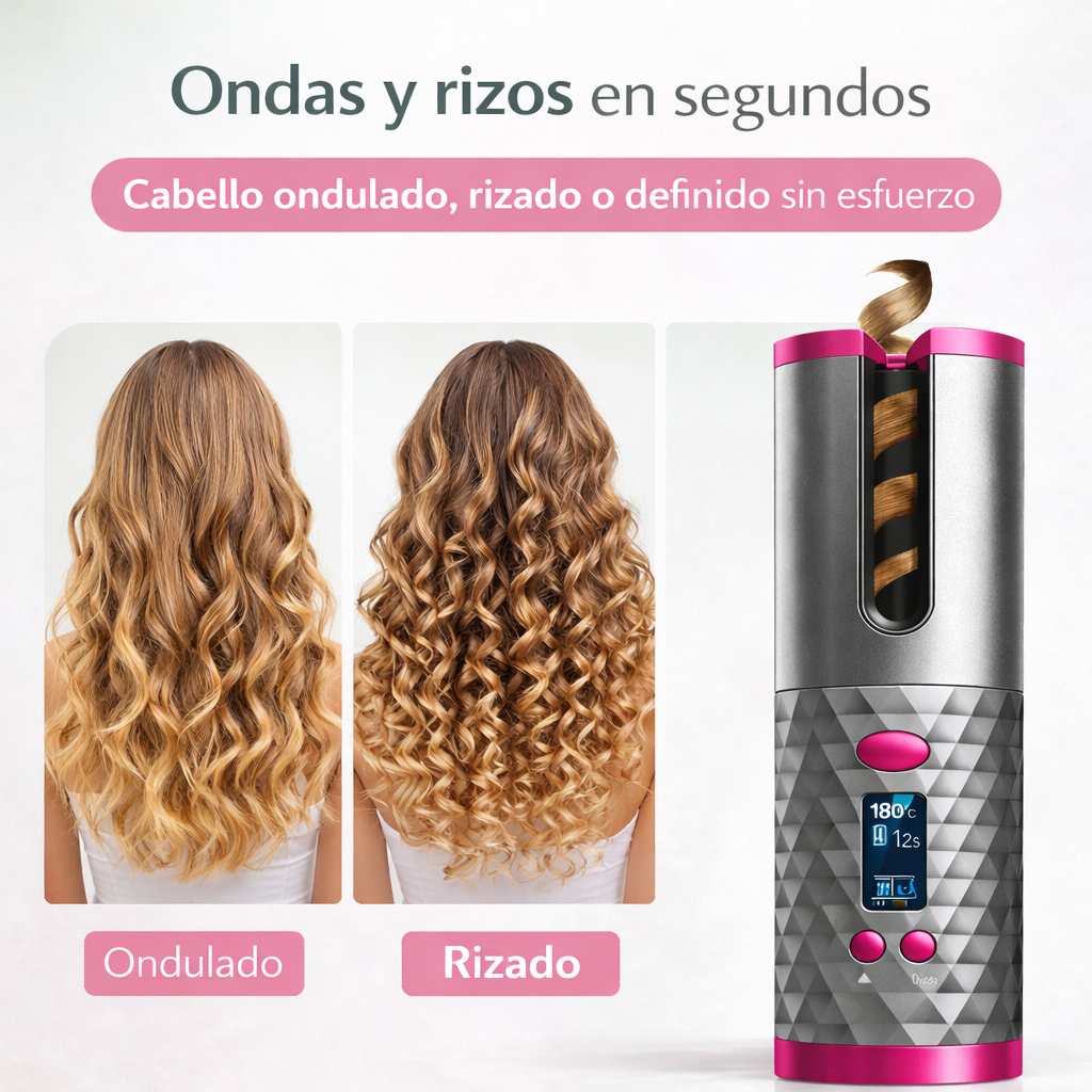 Ondulador automático creando ondas y rizos definidos sin esfuerzo