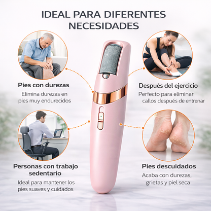Removedor eléctrico de durezas y callos ideal para pies secos, talones agrietados y cuidado diario de los pies
