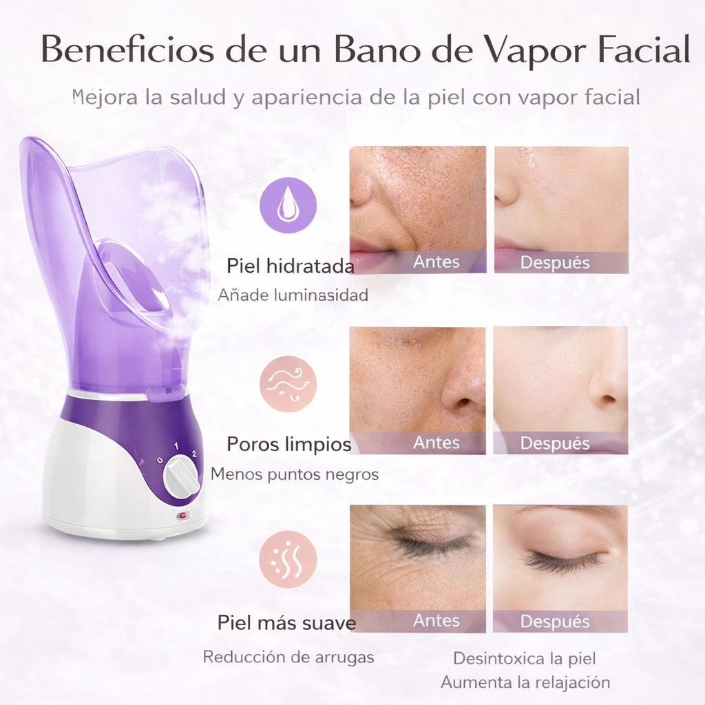 Vapor Facial Hidratante y Limpiador de Poros