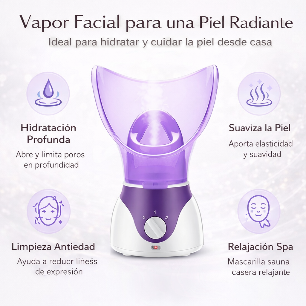 Vapor Facial Hidratante y Limpiador de Poros